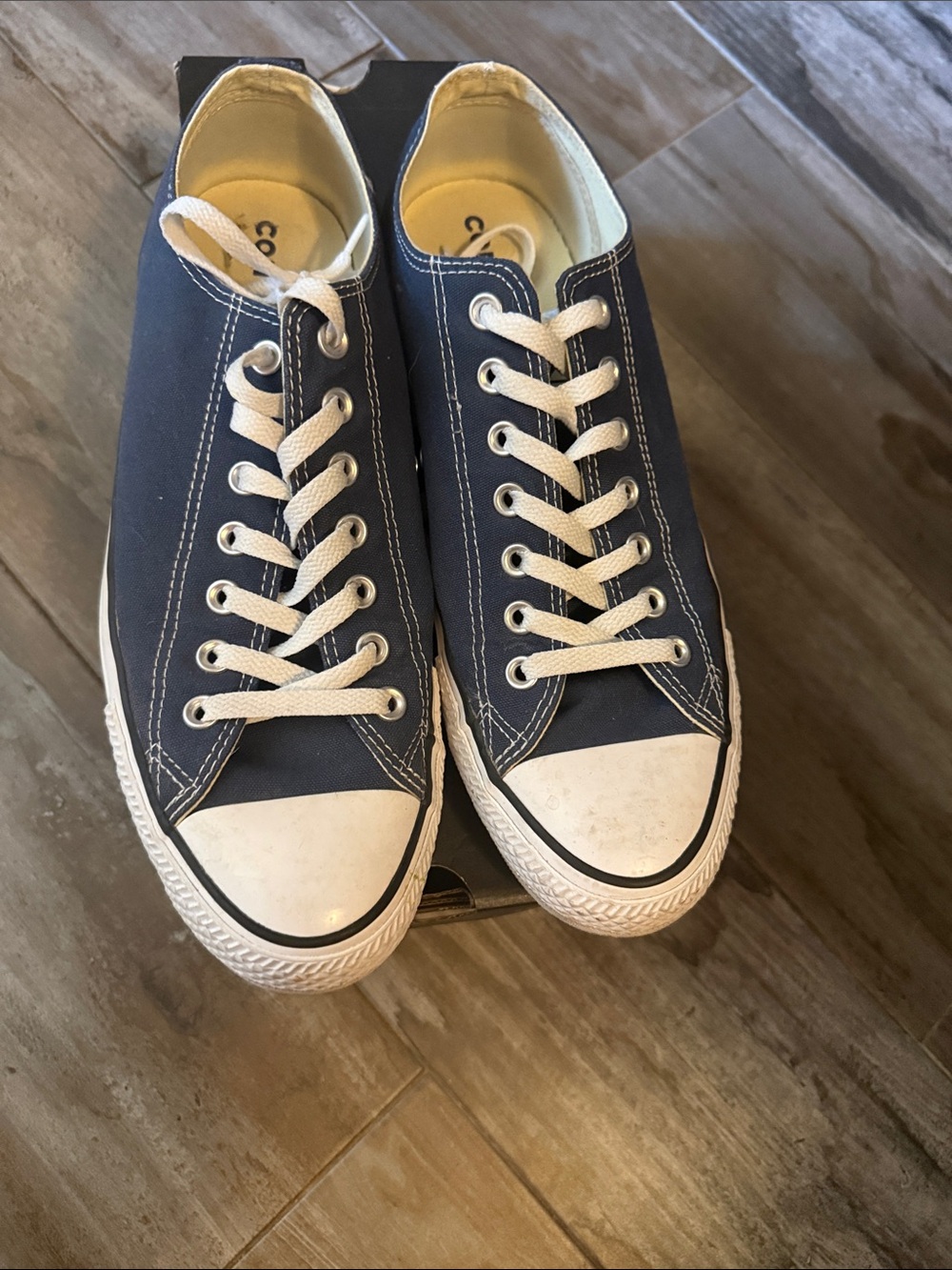 Converse Men's Low-Top Canvas Sneakers in Navy and White